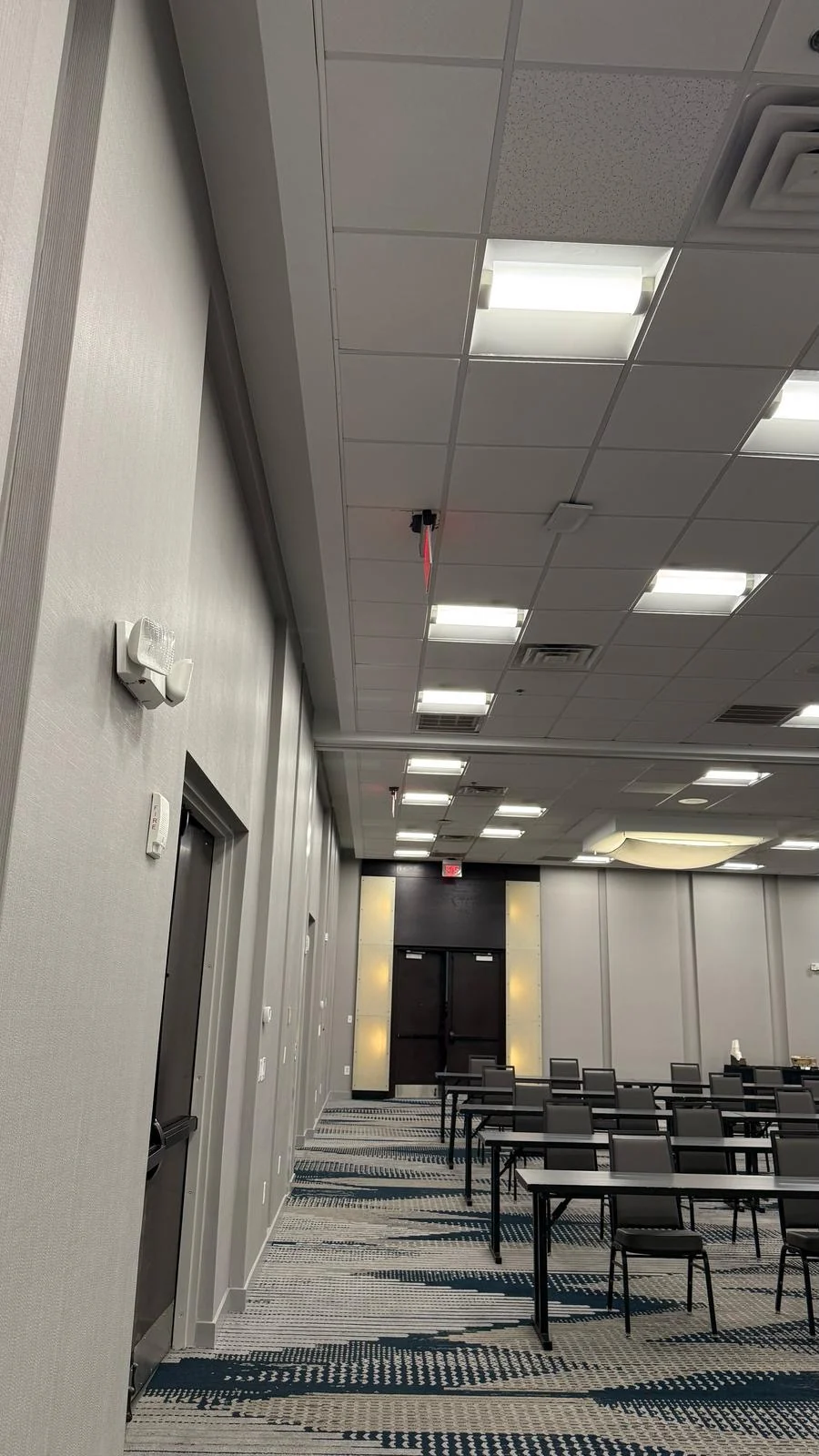 Installed ballroom wallcovering along the room perimeter · Hotel Alba Tampa, Tapestry Collection by Hilton
