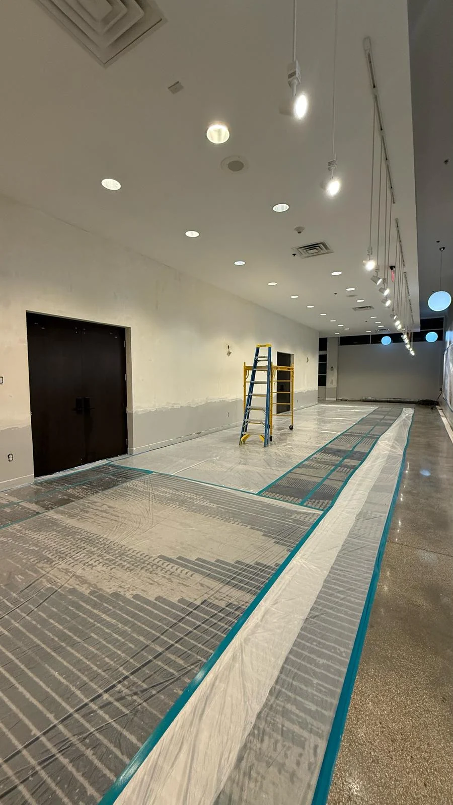 Wall surface preparation with the existing carpet protected · Hotel Alba Tampa, Tapestry Collection by Hilton