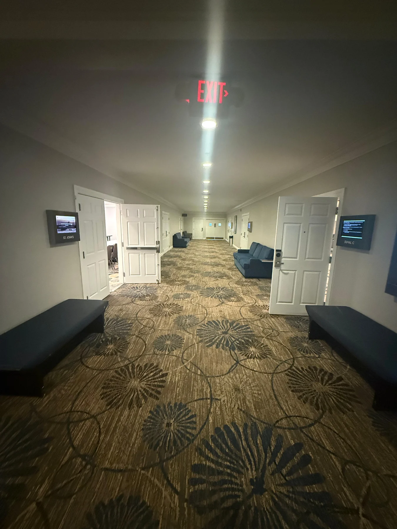 Existing patterned carpet in the meeting-room corridor at DoubleTree by Hilton, Jacksonville