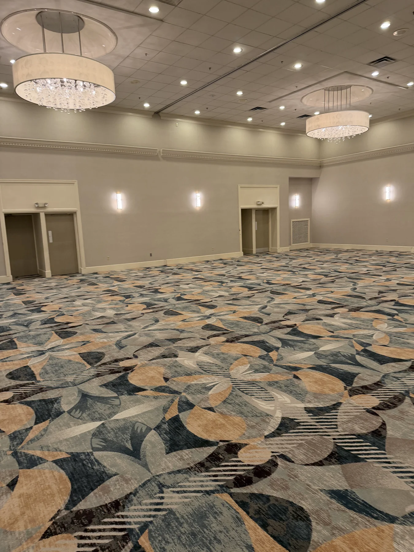 Installed carpet from the opposite ballroom angle at DoubleTree by Hilton, Jacksonville